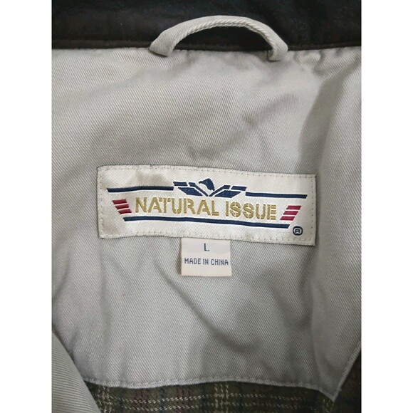 Chore Barn Hunting Field Barn Coat Jacket Bomber Large Plaid Flannel Lined Khaki - Picture 3 of 11